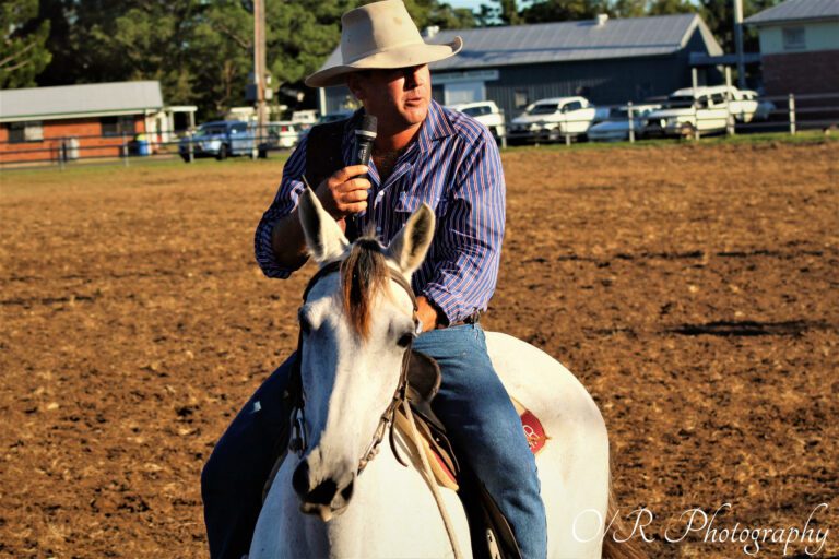 David O'Reilly rides a horse at the Kyogle Show and Kyogle Campdraft